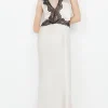 ALLEGRA LACE TRIM DRESS (SAND/BLACK)