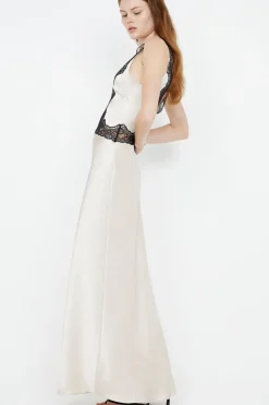 ALLEGRA LACE TRIM DRESS (SAND/BLACK)