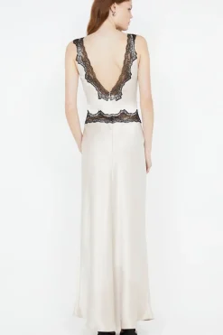 ALLEGRA LACE TRIM DRESS (SAND/BLACK)