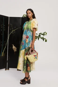 AVERY SPLICED MIDI DRESS (MULTI)