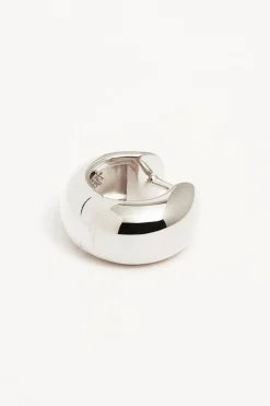 BOLD HUGGIE HOOPS (STERLING SILVER)