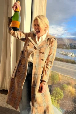 BRENTWOOD TRENCH COAT (CAMEL CHECK)
