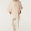 BRUSHED PURE CASHMERE PONCHO (FAWN)