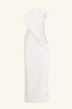 CAMPBELL RUFFLE MIDI DRESS (WHITE)