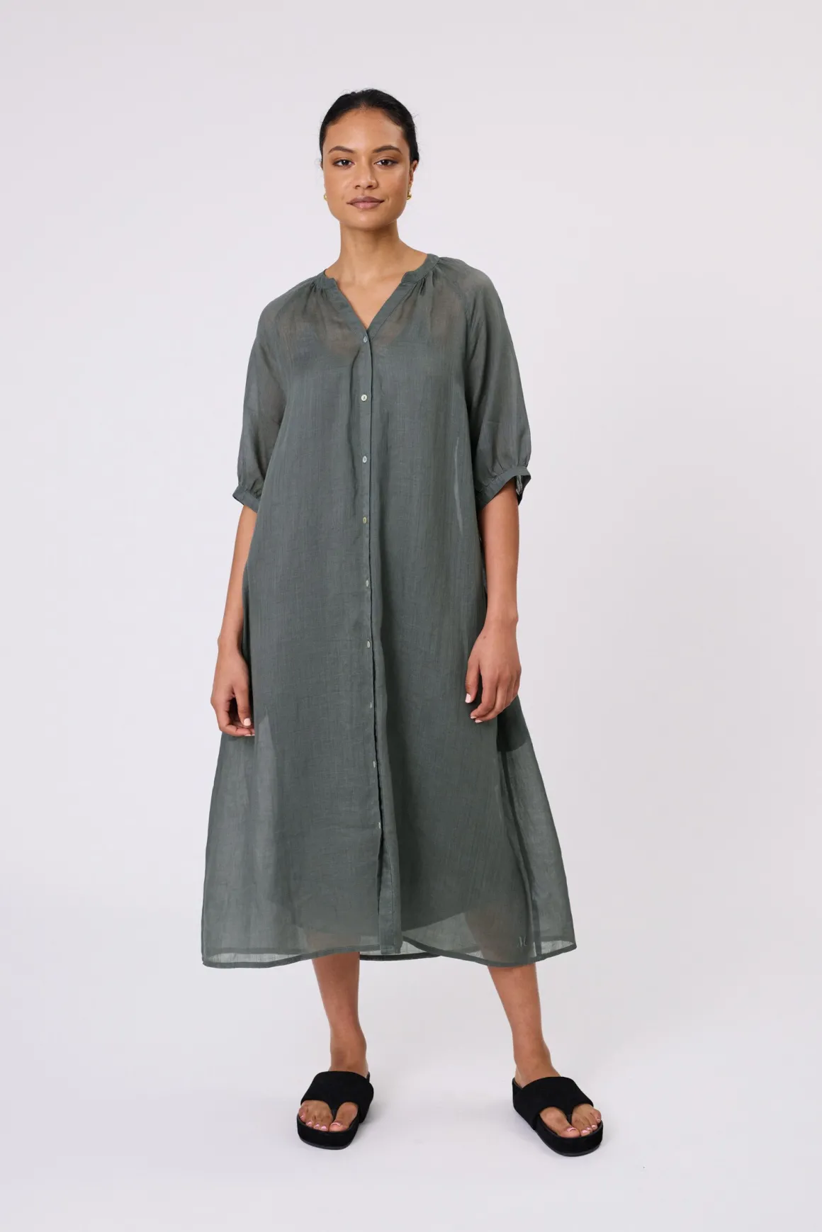 CANNES SHIRT DRESS (CYPRESS)