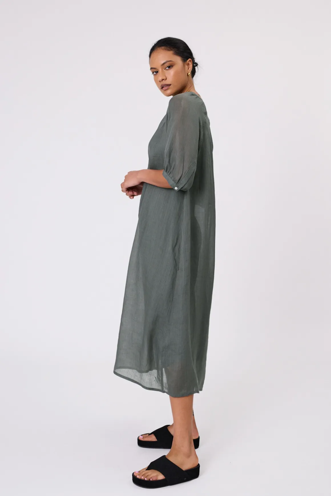 CANNES SHIRT DRESS (CYPRESS)