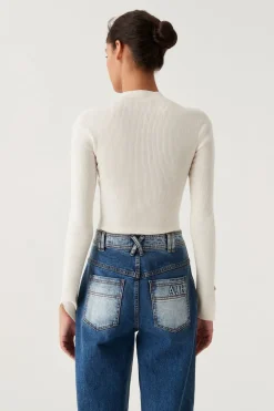 CAROLINE RIB KNIT TOP (IVORY)