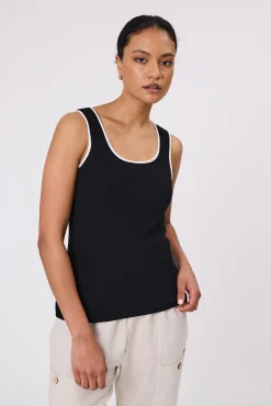 CASA KNIT TANK (BLACK/IVORY)
