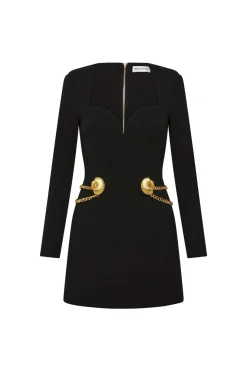 CHELSEA LONG SLEEVE MINI DRESS (BLACK)