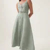 CLAY BELTED MIDI DRESS (WILLOW GREEN)