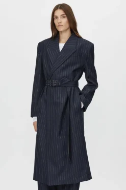 CLEMENCE BLAZER COAT (NAVY PINSTRIPE)