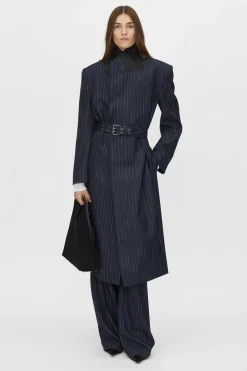 CLEMENCE BLAZER COAT (NAVY PINSTRIPE)