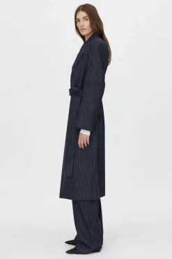 CLEMENCE BLAZER COAT (NAVY PINSTRIPE)