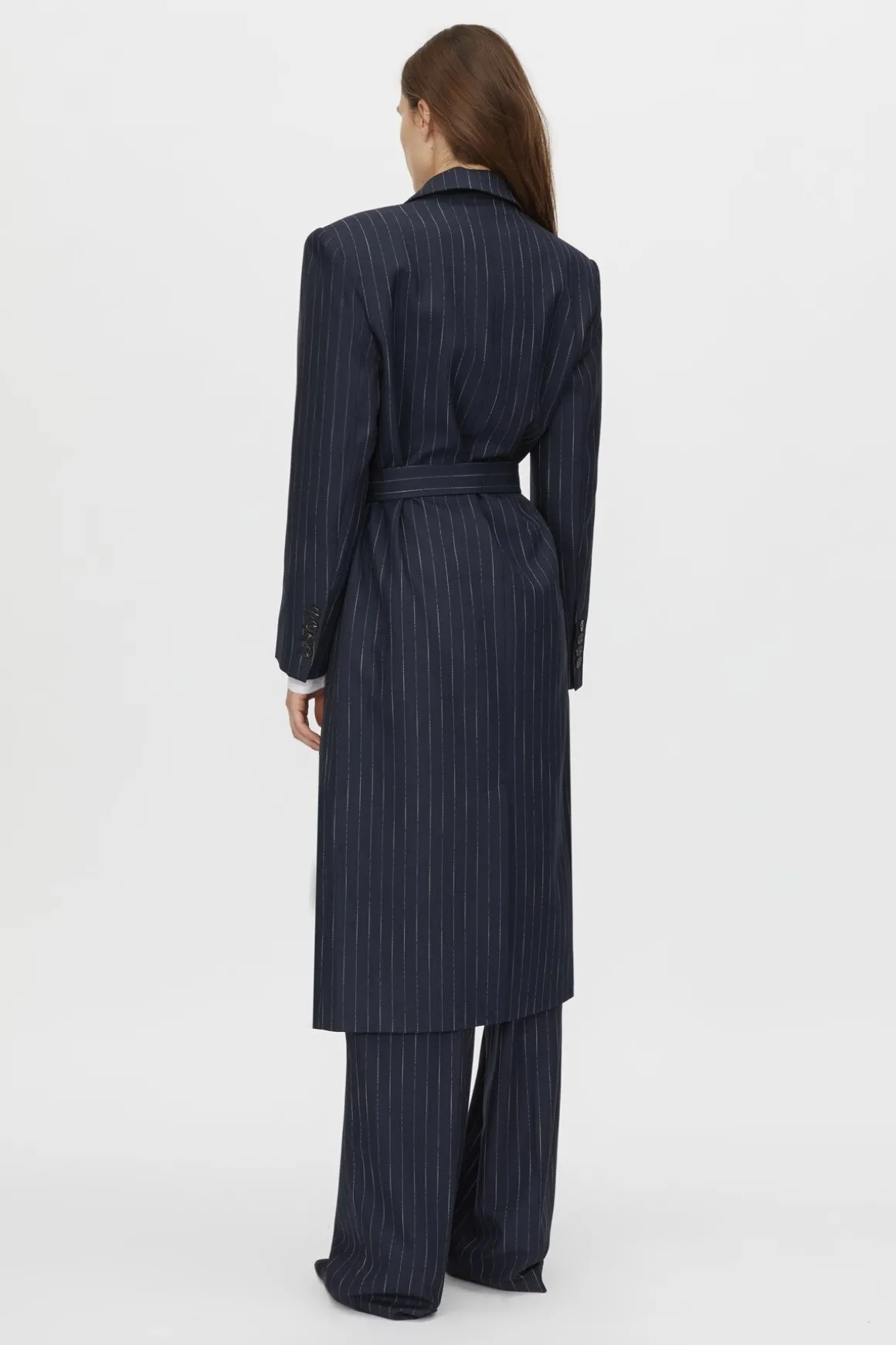 CLEMENCE BLAZER COAT (NAVY PINSTRIPE)