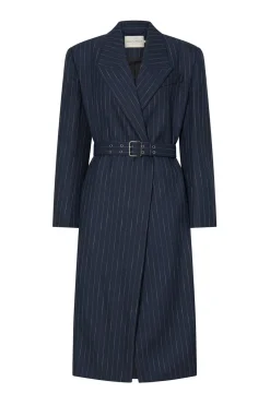 CLEMENCE BLAZER COAT (NAVY PINSTRIPE)