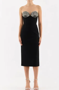 CORDELIA MIDI DRESS (BLACK)