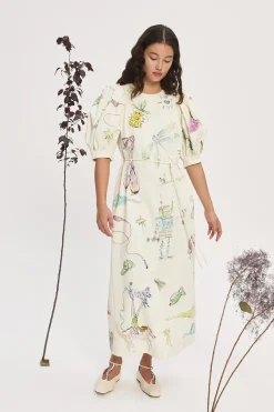 COURT MIDI DRESS (CREAM)