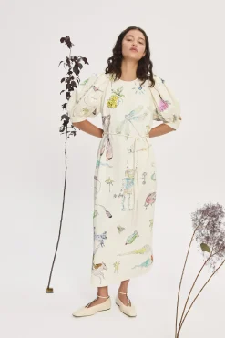 COURT MIDI DRESS (CREAM)