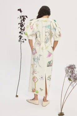 COURT MIDI DRESS (CREAM)