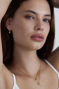 CRYSTAL LOTUS HEART PADLOCK NECKLACE (18K GOLD VERMEIL)