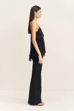 EMORY LACE RUFFLE CAMI (BLACK)