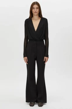 ERVINA V-NECK BODYSUIT (BLACK)