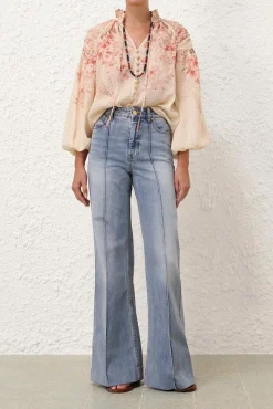 ILLUMINATE BILLOW BLOUSE (CORAL FLORAL)