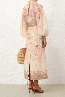 ILLUMINATE BILLOW BLOUSE (CORAL FLORAL)