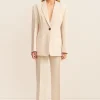 IRENA PINTUCK STRAIGHT LEG PANT (BONE)