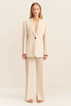 IRENA PINTUCK STRAIGHT LEG PANT (BONE)