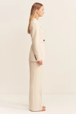 IRENA PINTUCK STRAIGHT LEG PANT (BONE)