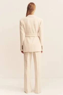 IRENA PINTUCK STRAIGHT LEG PANT (BONE)