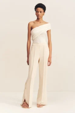 IRENA SIDE SPLIT BUTTON PANT (RICE)