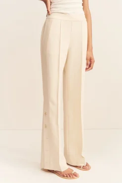 IRENA SIDE SPLIT BUTTON PANT (RICE)