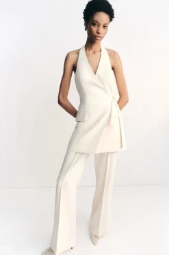 IRENA SIDE SPLIT BUTTON PANT (RICE)