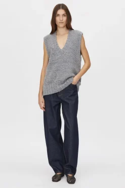 IZARA KNIT VEST (CHARCOAL NAVY)