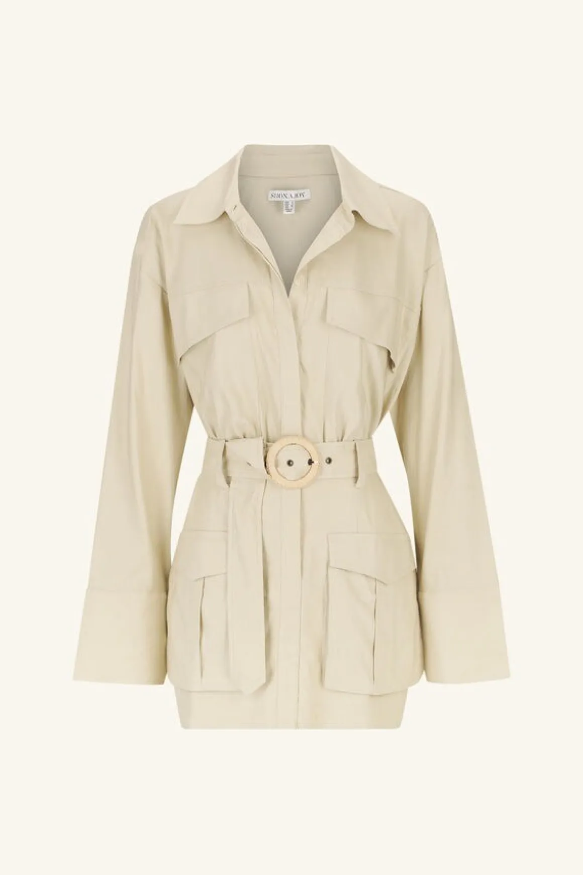 KASBAH UTILITY MINI DRESS (OYSTER)
