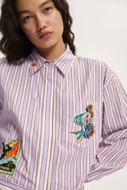 LUCKY PACE EMBELLISHED SHIRT (STRIPE) | PRE ORDER