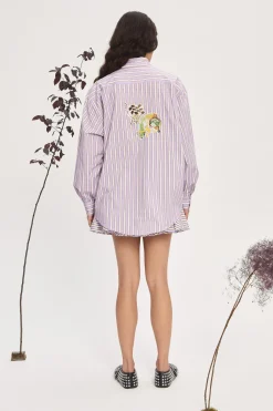 LUCKY PACE EMBELLISHED SHIRT (STRIPE) | PRE ORDER