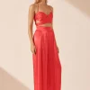 LYDIE RUCHED CUT OUT TOP (POPPY RED)