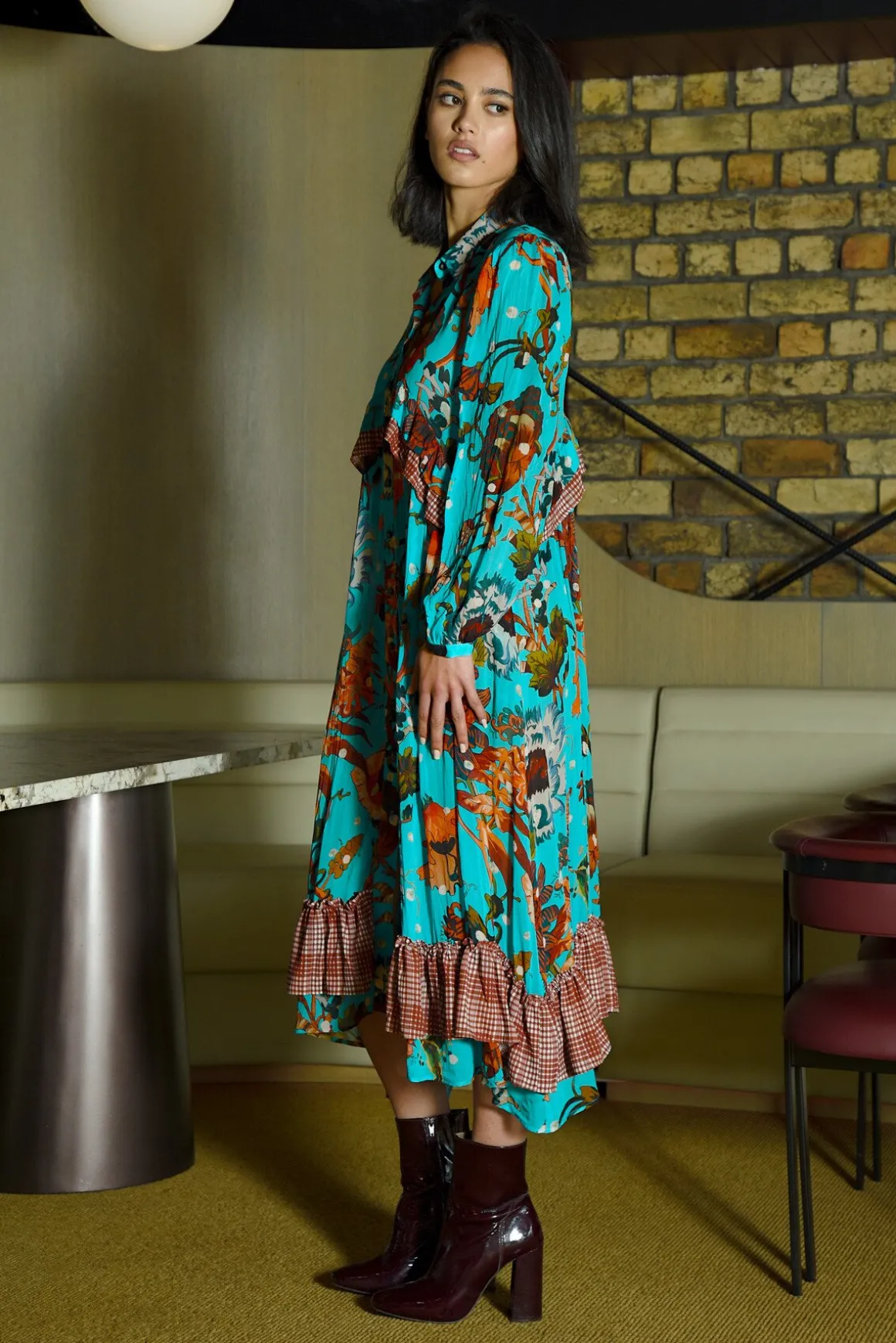 MAKE YOU BLOOM DRESS (BLUE FLORAL)