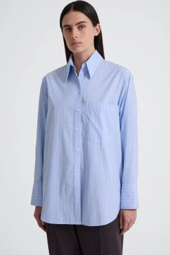 MARGIN SHIRT (FADED BLUE STRIPE)