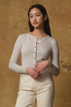 MERINO CROP CREW CARDI (ALABASTER)