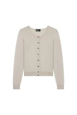 MERINO CROP CREW CARDI (ALABASTER)