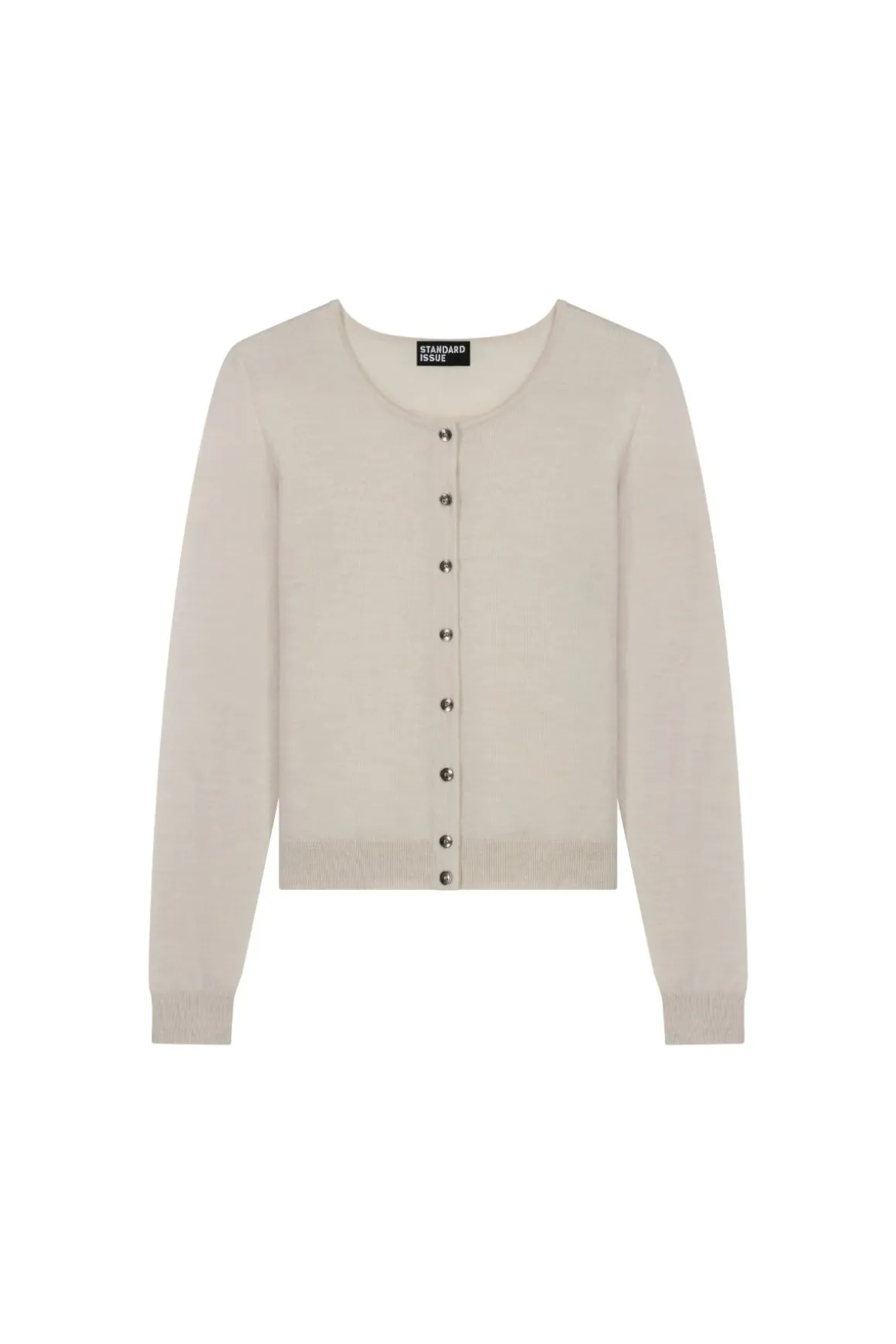MERINO CROP CREW CARDI (ALABASTER)