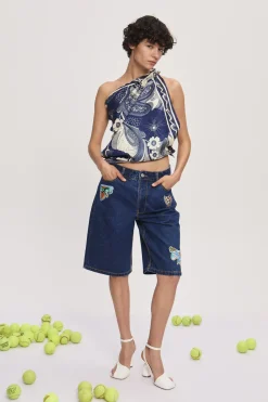 MICKEY SILK SCARF (NAVY)