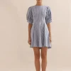 MINI COCO DRESS (BLUE STRIPE)