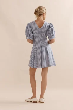 MINI COCO DRESS (BLUE STRIPE)