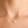 MINI LOTUS NECKLACE (14K SOLID WHITE GOLD)