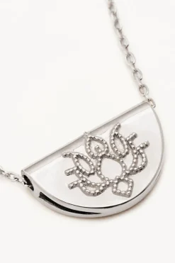 MINI LOTUS NECKLACE (14K SOLID WHITE GOLD)